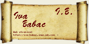 Iva Babac vizit kartica